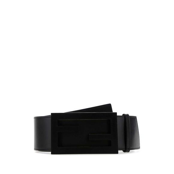 Fendi Black Calf Leather Bos Taurus Regular Belt
